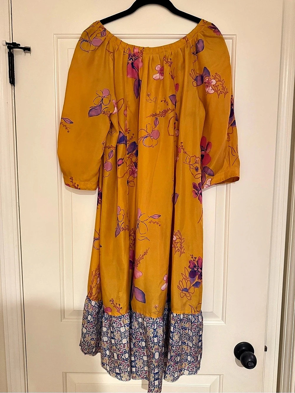 Umgee Floral Midi Dress in Orange Size Large